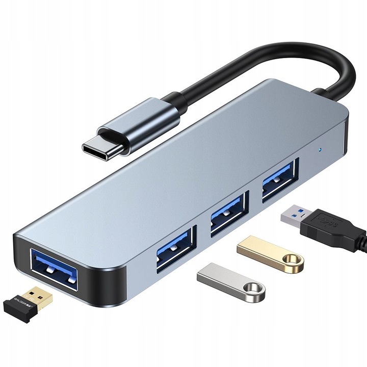 ROZDZIELACZ HUB ADAPTER USB 3.0 USB-C TYPE-C DO MACBOOK M1 M2 M3 / PC