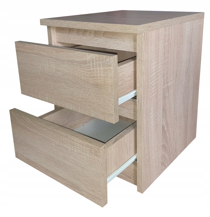 Szafka nocna, 2 szuflady stolik nocny, dąb sonoma