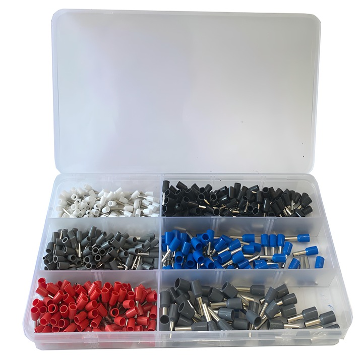 ZACISKARKA KONEKTORÓW KOŃCÓWEK 0,25-10 ŚCIĄGACZ IZOLACJI + 600 szt.