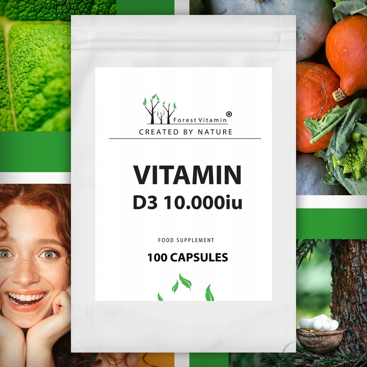 FOREST WITAMINA D3 10000iu 100 kaps MOCNA ZDROWIE