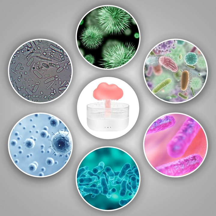 DUŻY NAWILŻACZ POWIETRZA DYFUZOR AROMATERAPIA GRZYBEK LAMPKA NOCNA LED