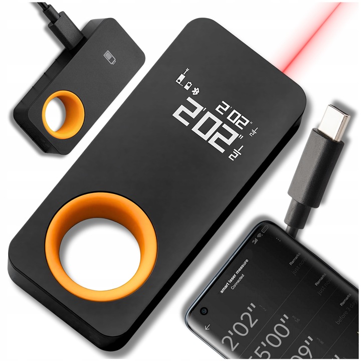 DALMIERZ LASEROWY CYFROWY MIERNIK ODLEGŁOŚCI SMART do 30m wyświetlacz OLED