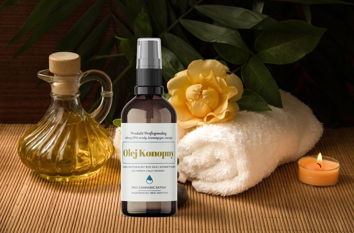 Olej KONOPNY nawilża działa przeciwzapalnie na skórę