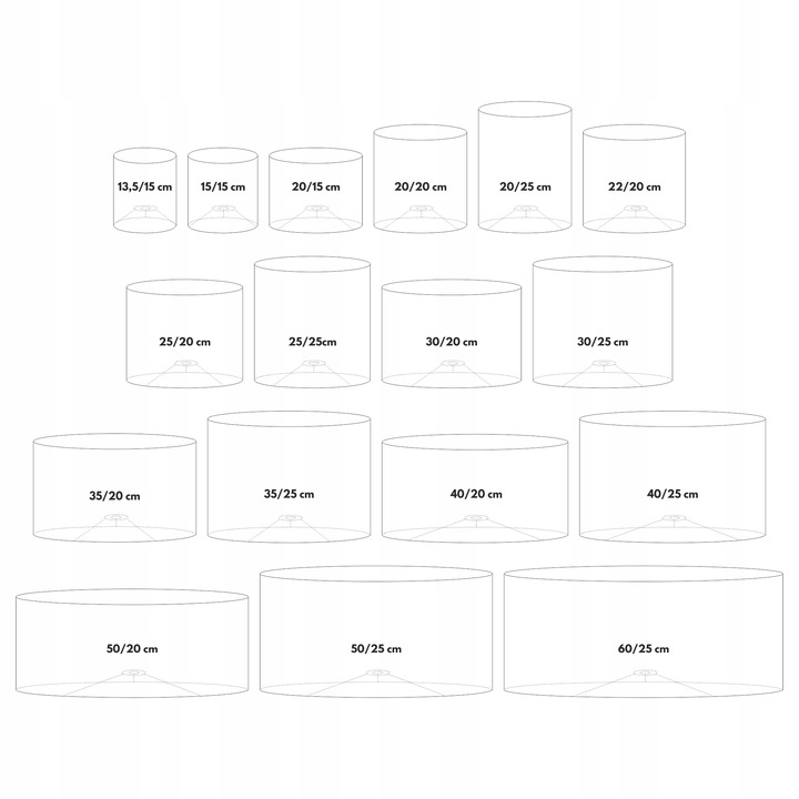 Klosz WALEC do lampy wiszącej stojącej JUTA 35 cm