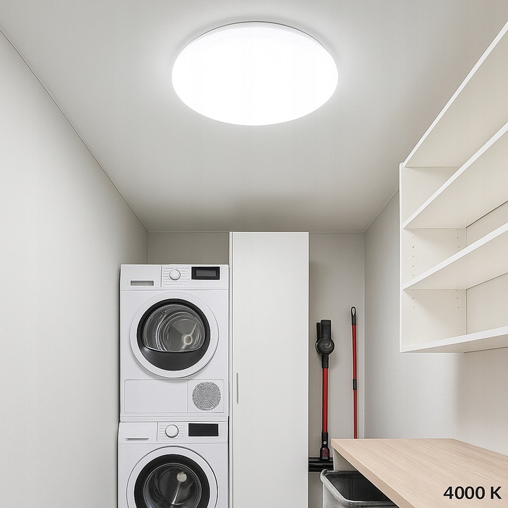PLAFON LED LAMPA SUFITOWA PANEL 18W CZUJNIK RUCHU MIKROFALOWY