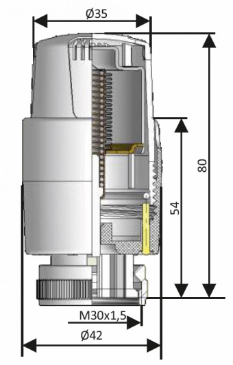 SCHLOSSER głowica termostatyczna Diamant Invest biała M30X1,5 do PURMO itp