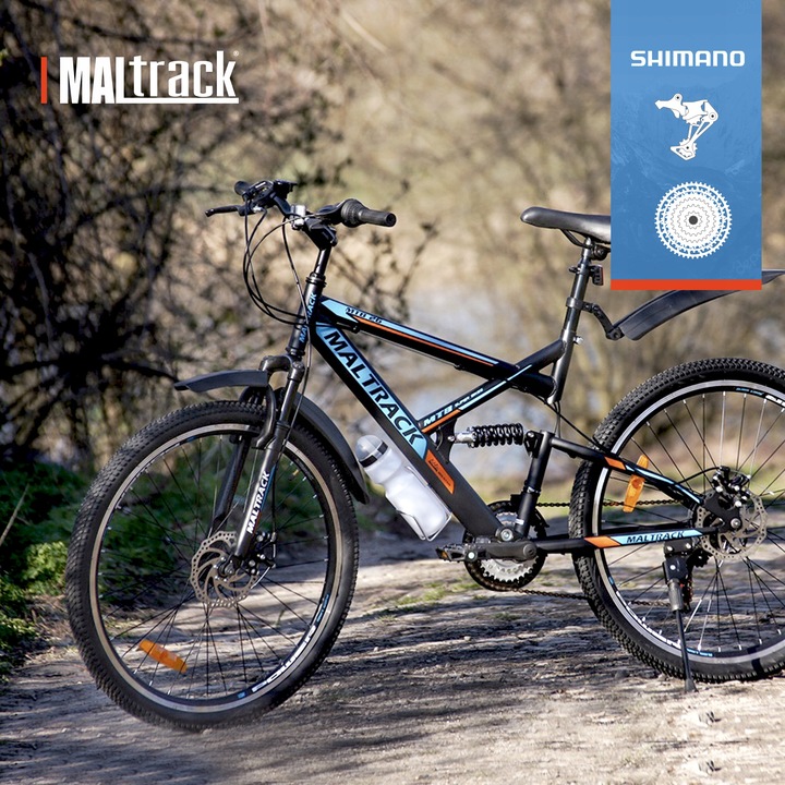 ROWER GÓRSKI MTB SHIMANO Amortyzatory 26'' BIDON BŁOTNIKI 18 BIEGÓW