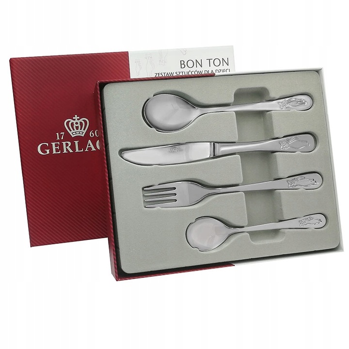 Sztućce dla Dzieci grawerowane Gerlach PREZENT Chrzest Roczek Urodziny