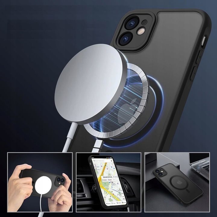 ETUI do IPHONE 11 do Magsafe MATOWE MAGNETYCZNE WZMACNIANE + 2x SZKŁO 9H