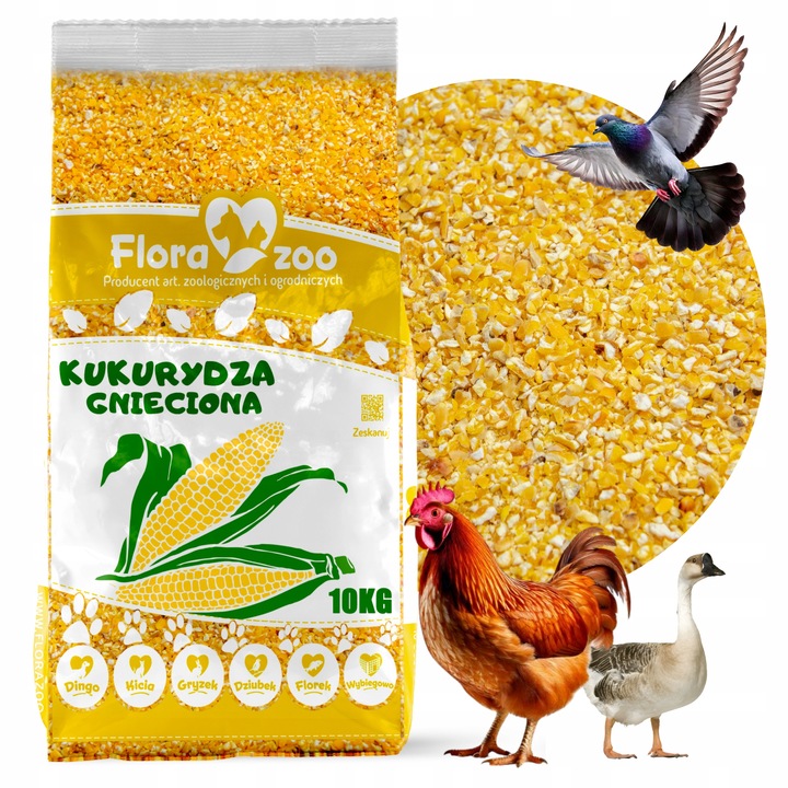 KUKURYDZA GNIECIONA PASZA KARMA DROBNA ZIARNO DLA DROBIU KUR KACZEK GOŁĘBI