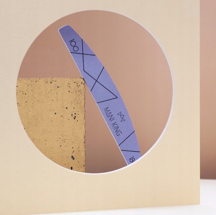 Pilnik do Paznokci 100 180 Półksiężyc Łódka Dwustronny Mani King 100szt