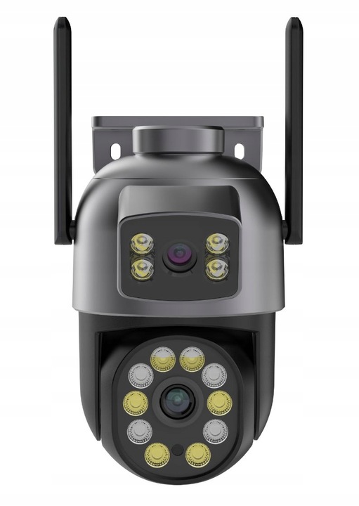 KAMERA ZEWNĘTRZNA OBROTOWA PODWÓJNA IP WiFi HD 5X ZOOM SMART DETEKCJA ALARM