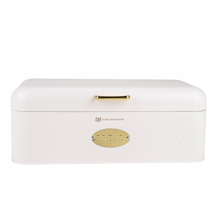Duży CHLEBAK Pojemnik na Pieczywo Chleb bułki STALOWY Biały Karl