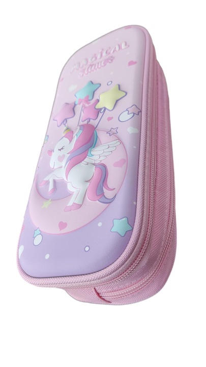 DUŻY PIÓRNIK PODWÓJNY DO SZKOŁY JEDNOROŻEC DŁUGOPI