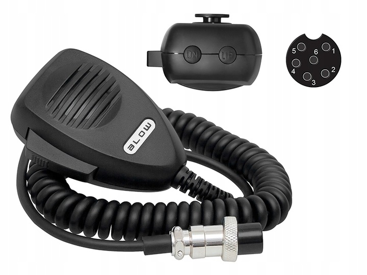 MIKROFON DO CB RADIA GRUSZKA 6 PIN MIKROFONOGŁOŚNIK PRZEŁĄCZNIK KANAŁÓW
