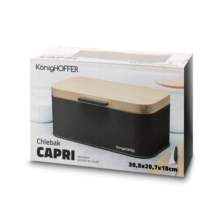 CHLEBAK STALOWY BAMBUSOWY POJEMNIK STALOWY NA BUŁKI CHLEB PIECZYWO BAMBUS