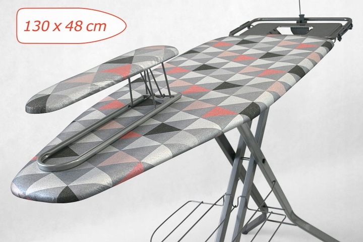 DUŻA PROFESJONALNA DESKA DO PRASOWANIA Z RĘKAWNIKIEM PRZEDŁUŻACZ