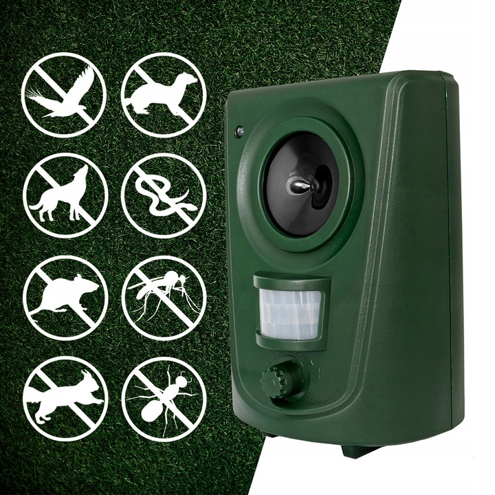 ODSTRASZACZ ULTRADŹWIĘKOWY ZWIERZĄT GRYZONI KOTÓW PSÓW DZIKÓW PTAKÓW