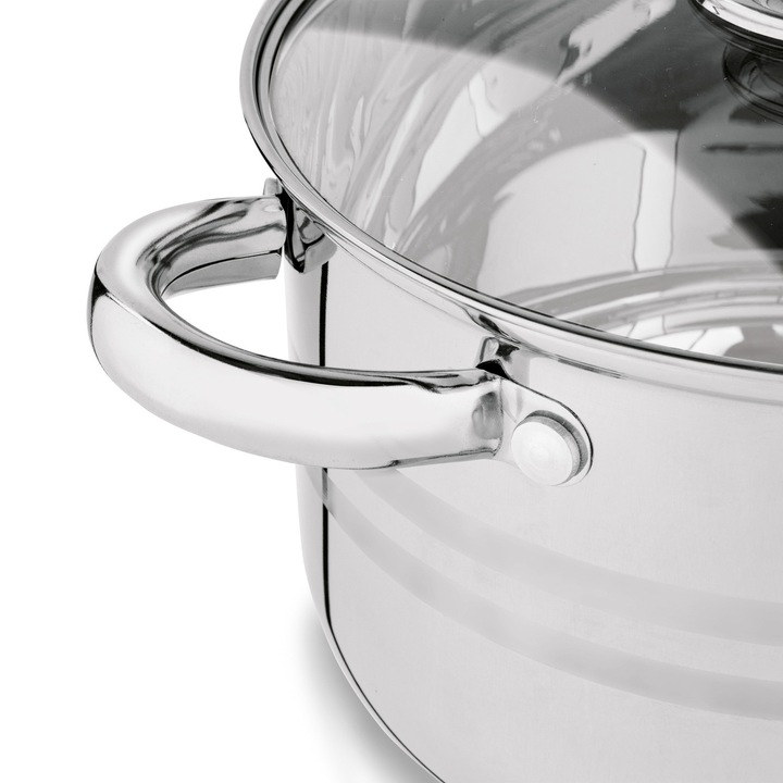 Zestaw GARNKÓW Indukcja PATELNIA Głęboka STAL Konighoffer Bari Silver