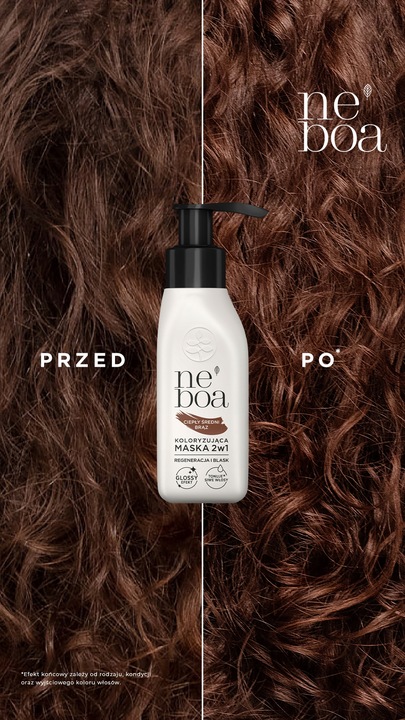 Neboa maska koloryzującą 2w1 Ciepły Średni Brąz 100 ml TONER DO WŁOSÓW