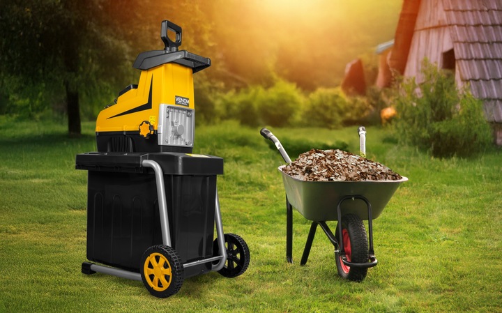 ROZDRABNIACZ ELEKTRYCZNY RĘBAK DO GAŁĘZI PRO MOCNY SILNIK ZBIORNIK 60L