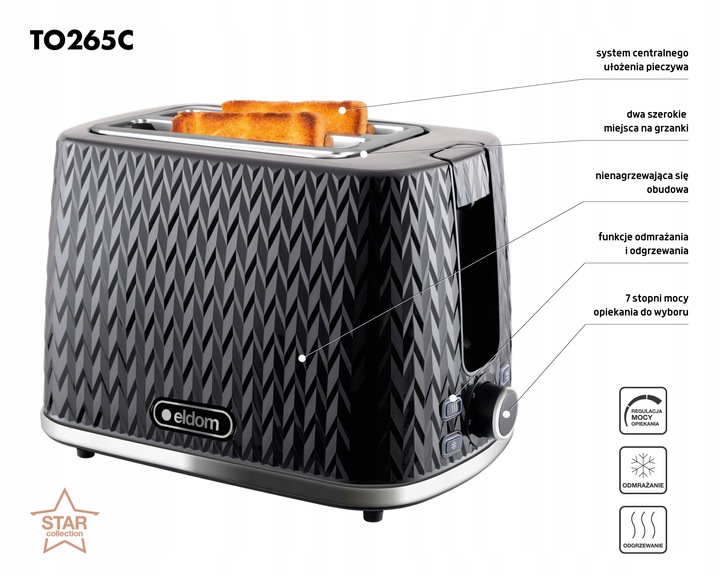 TOSTER TO265 CZARNY NELE ELDOM STAR COLLECTION