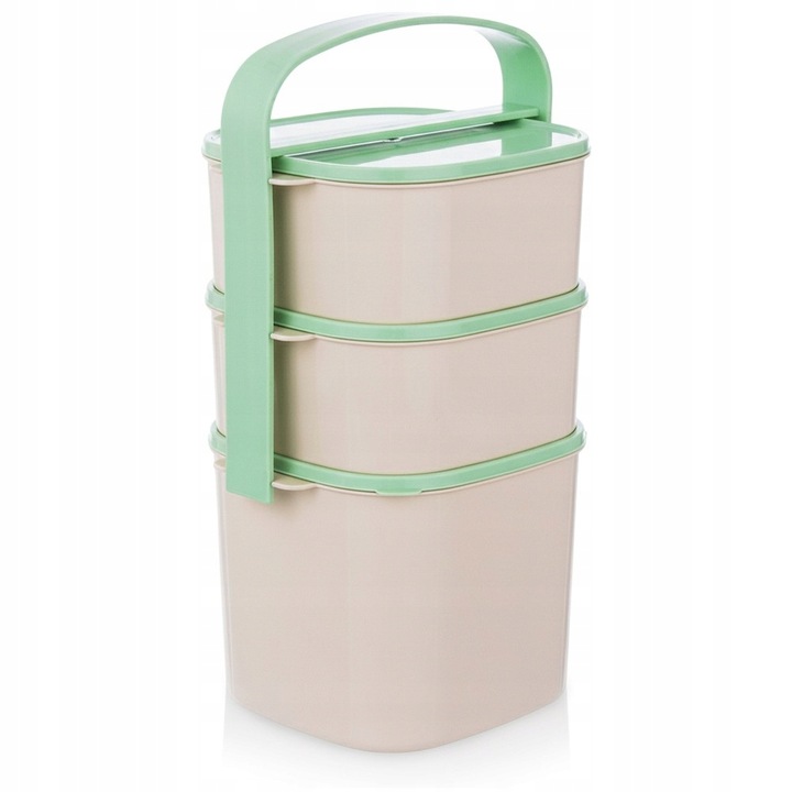Menażka OBIADOWA 3-poziomowa piętrowa do przenoszenia żywności obiadów
