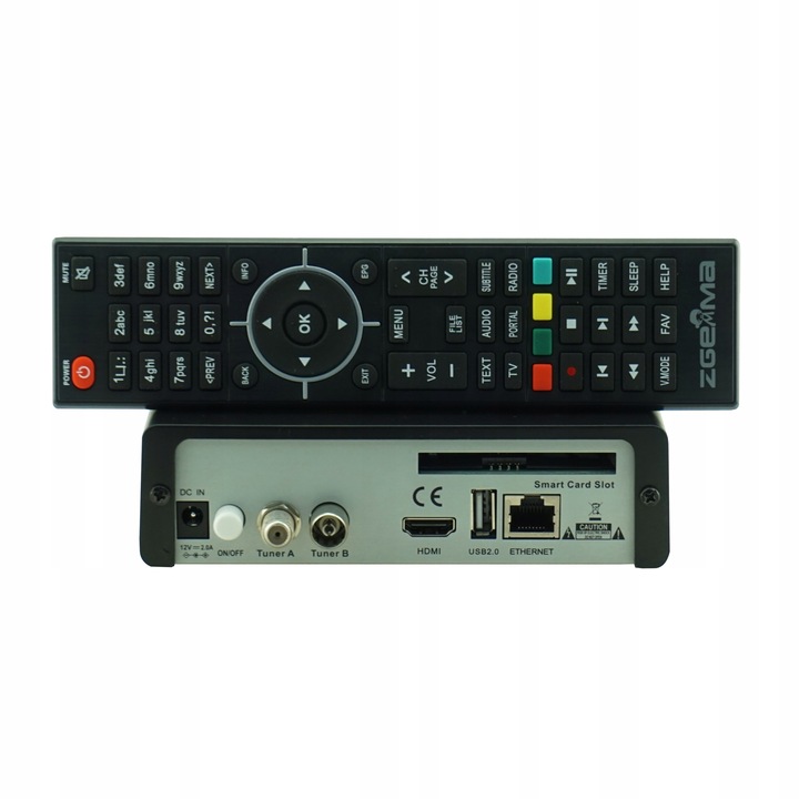 TUNER ZGEMMA H8.2H DEKODER SAT + DVB-T2 HEVC ENIGMA2 E2 + ADAPTER