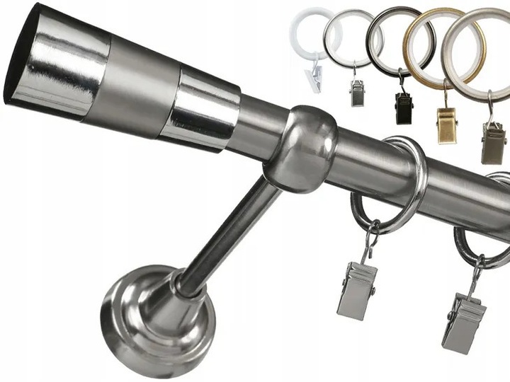 KARNISZ pojedynczy 19mm / 220 cm LUXURY CICHE KÓŁKA wzory 6 KOLORÓW