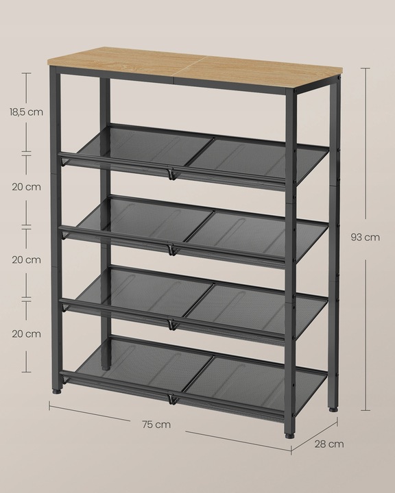 Szafka na Buty Regał Półka Sonoma Nowoczesna Solidna Do Korytarza Holu