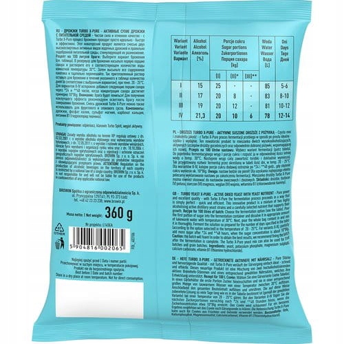 Drożdże gorzelnicze Turbo X-Pure 21,3% na 100L