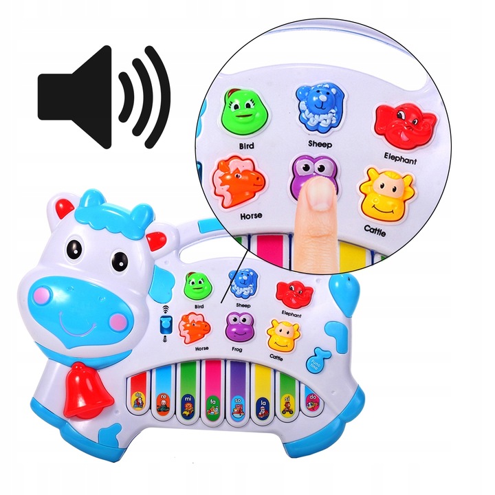 ORGANKI PIANINKO ZWIERZĄTKA KRÓWKA DLA DZIECI EDUKACYJNE INTERAKTYWNE