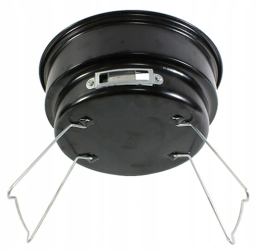 GRILL TURYSTYCZNY SKŁADANY PRZENOŚNY OKRĄGŁY Z UCHWYTEM CZARNY 26CM