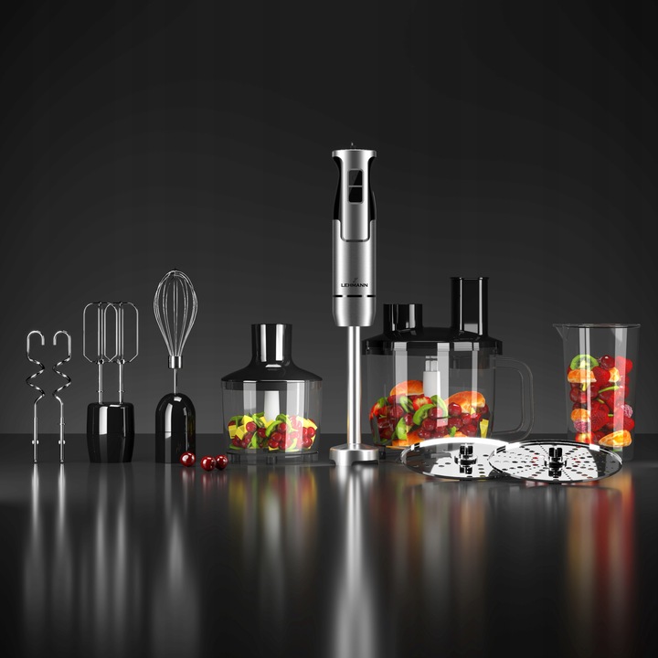 BLENDER RĘCZNY WIELOFUNKCYJNY MIKSER 1200W OSTRZE XL TRYB TURBO ZESTAW