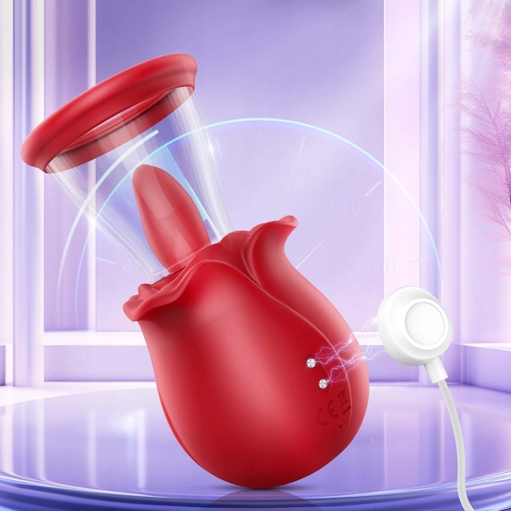 Wibratory różane z 7 stymulatorami łechtaczki do ssania i lizania sutków