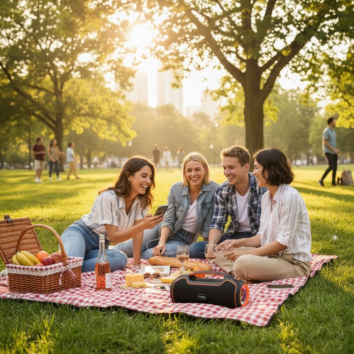 Głośnik Bezprzewodowy TONSIL BEAT 120W LED TWS Bluetooth AUX USB BT