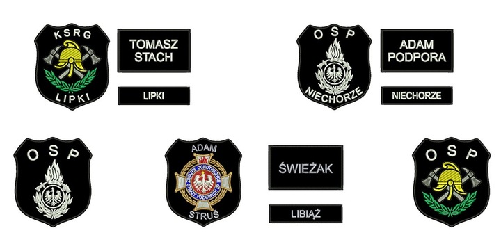 Naszywki straż OSP,ZOSP,KSRG komplet z rzepem