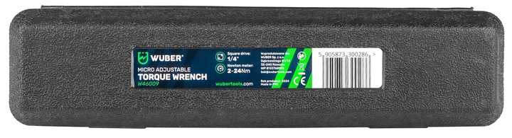 KLUCZ DYNAMOMETRYCZNY 1/4" Z BLOKADĄ 2-24NM CERTYFIKAT KALIBRACJI ETUI