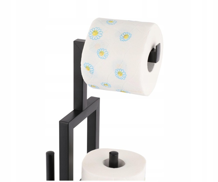 Stojak na papier toaletowy z uchwytem i szczotka do WC czarny loft