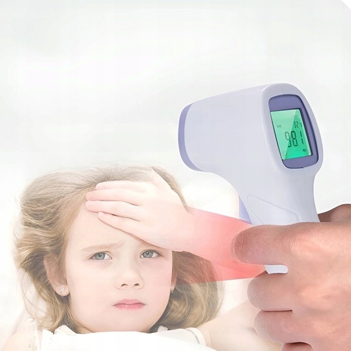 TERMOMETR BEZDOTYKOWY NA PODCZERWIEŃ LCD DLA DZIECI I DOROSŁYCH DOKŁADNY