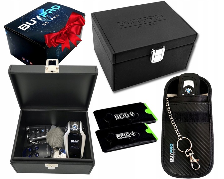 PUDEŁKO Faraday + Etui pokrowiec NA KLUCZYK KEYLESS Rfid ZESTAW + GRATIS