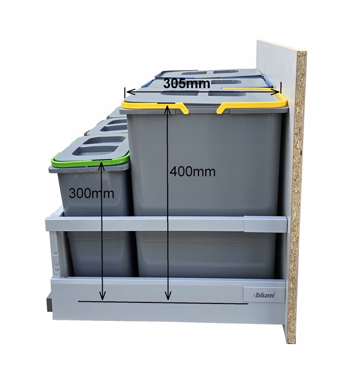 Zestaw koszy na śmieci 81L do szuflady szafki 80 cm Blum 6 poj. na