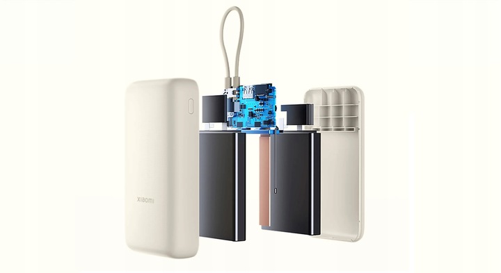 Powerbank 20000 mAh 33W Xiaomi Power Bank 74 Wh zintegrowany kabel USB-C