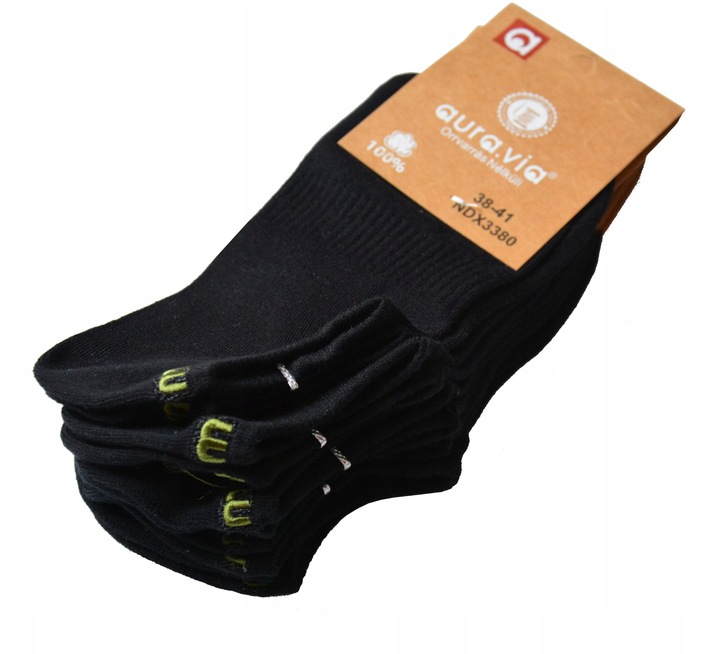 stopki bawełna aura.via 38-41 zestaw 5 PAR czarne