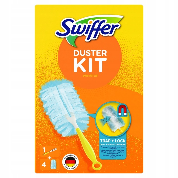 Zestaw Swiffer Duster Kit do usuwania kurzu + wkłady do miotełki 5szt
