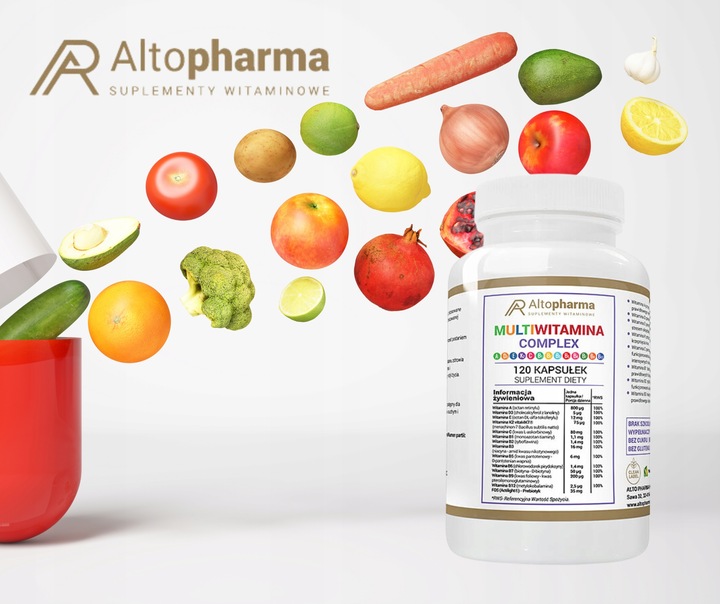 MULTIWITAMINA COMPLEX ADEK + WITAMINA C + WITMINA B Alto Pharma 120 kaps.