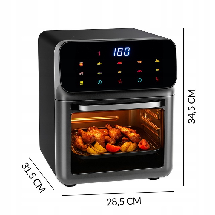 FRYTKOWNICA BEZTŁUSZCZOWA AIR FRYER 8,5L PIEKARNIK 1350W 10 TRYBÓW