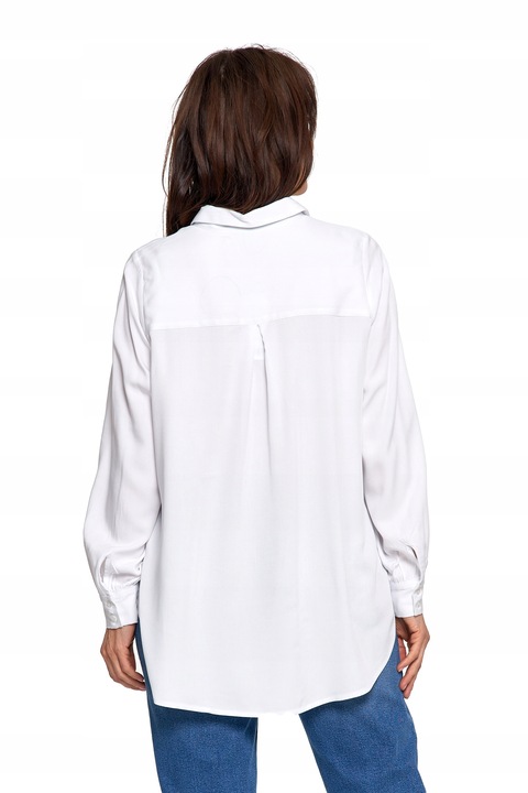 ELEGANCKA KOSZULA DAMSKA OVERSIZE WYDŁUŻONY TYŁ MODNA BLUZKA MORAJ
