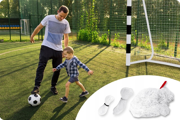 Siatka do bramki na bramkę do bramek piłkarskich 180x120cm biała