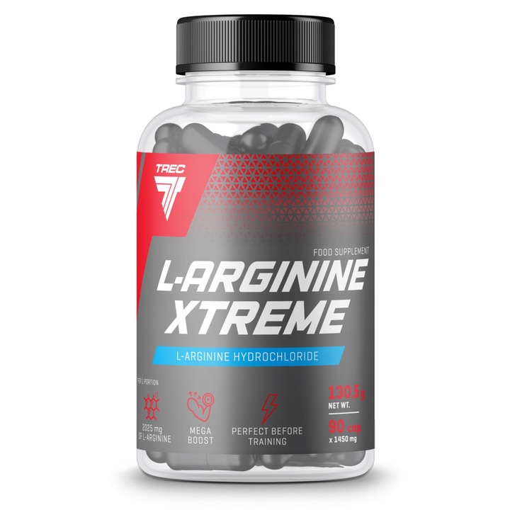 L-ARGININA TREC L-ARGININE XTREME 90 KAP BOOSTER PRZEDTRENINGOWY POMPA